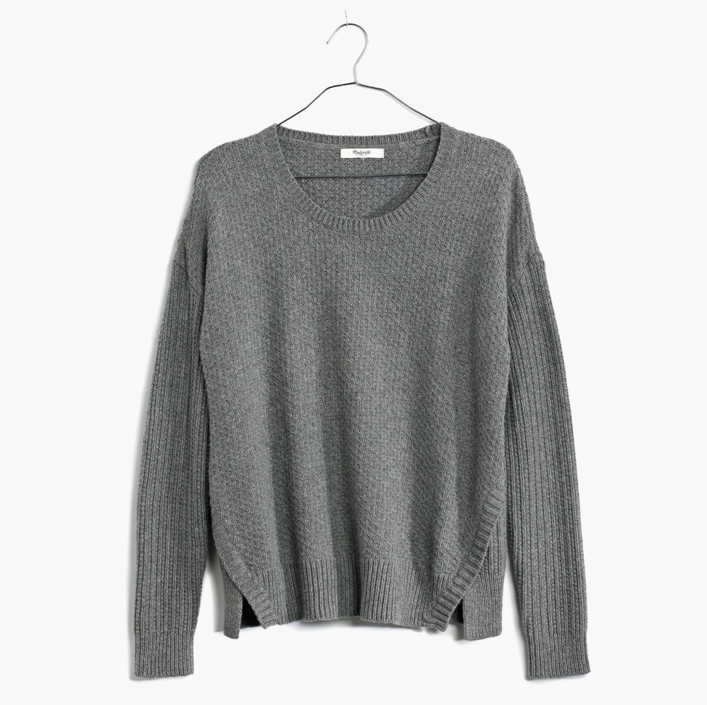 Madewell Texturemix Pullover Grey Sweater
